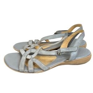 Naturalizer Cooper Grey Blue Leather Strappy Comfort Walking Sandals Womens 11M